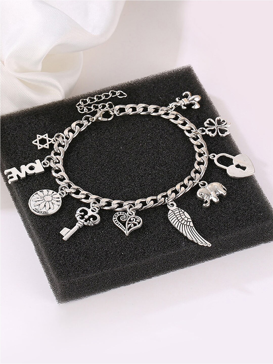 

Peora Silver-Plated Charm Bracelet