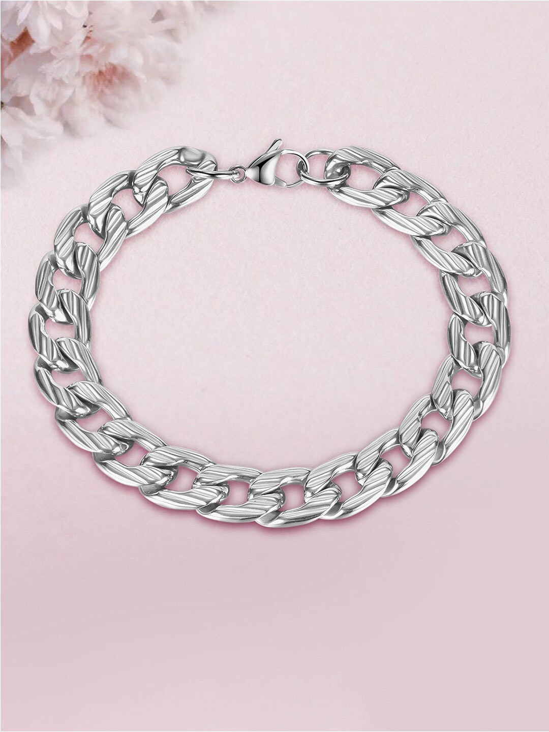 

Peora Men Silver-Plated Link Bracelet