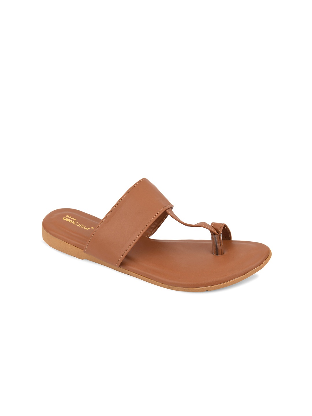 

DESI COLOUR T-Strap One Toe Flats, Brown