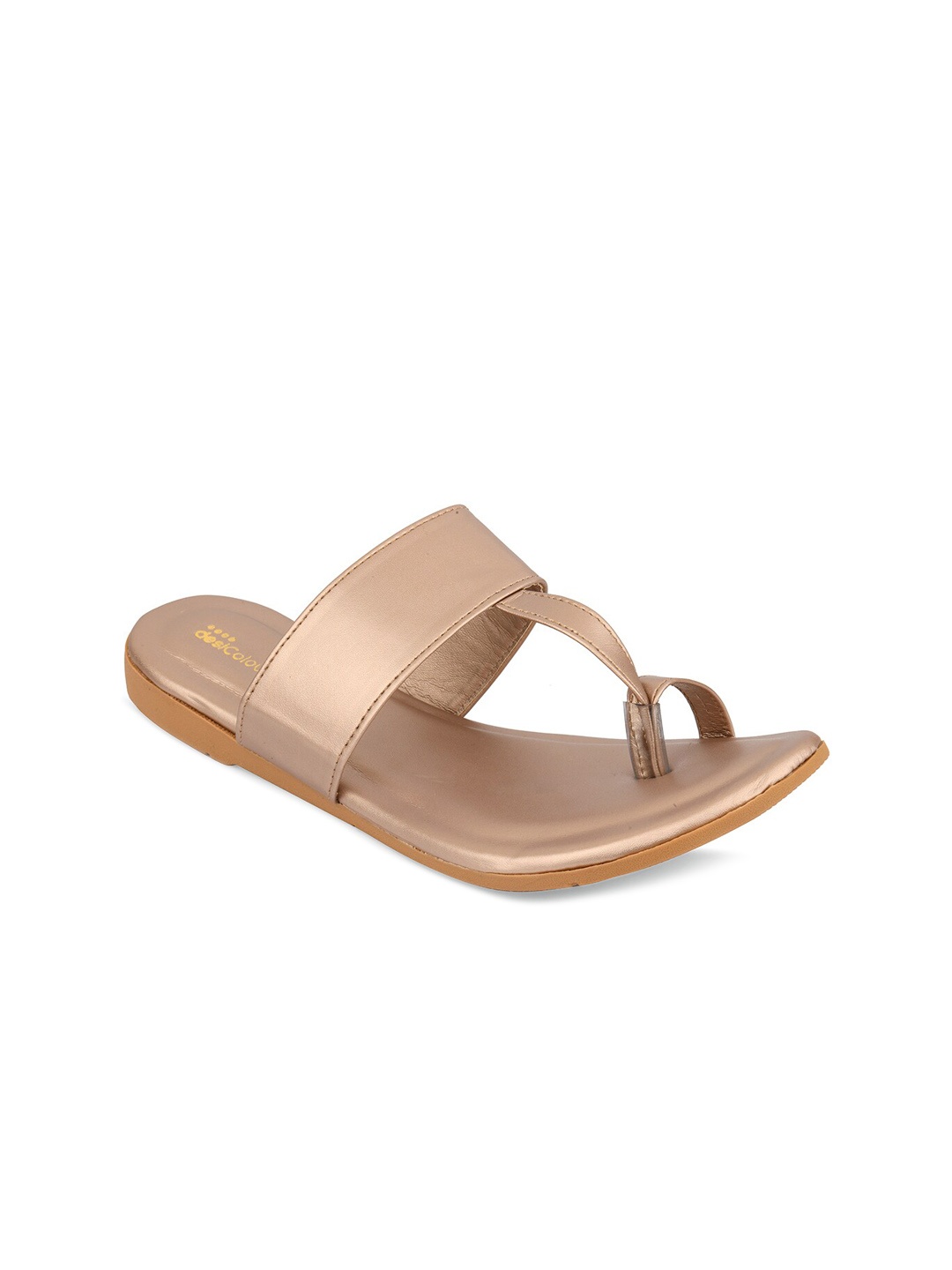 

DESI COLOUR T-Strap One Toe Flats, Rose gold