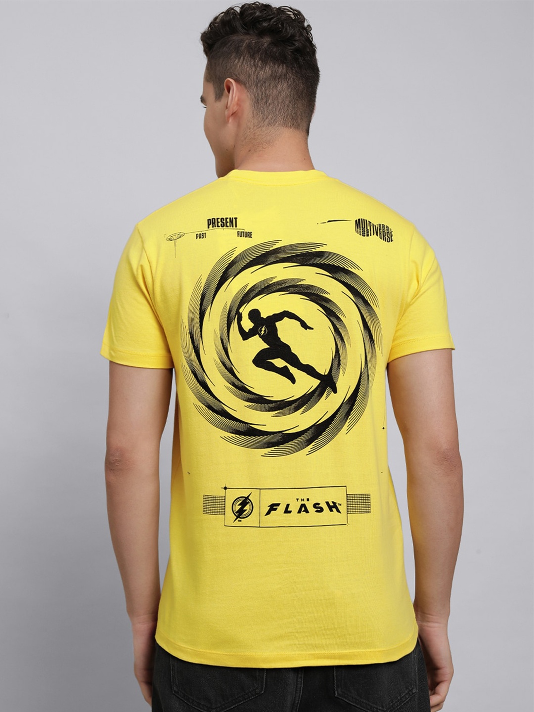 

Free Authority Superhero Flash Graphic Printed Pure Cotton T-Shirt, Yellow