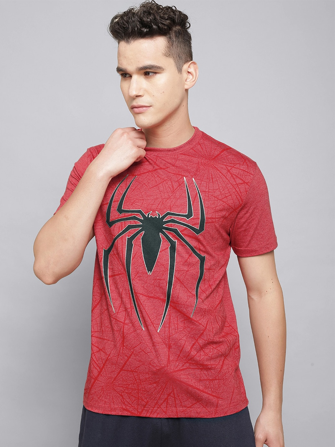 

Free Authority Spiderman Printed Round Neck T-Shirt, Red