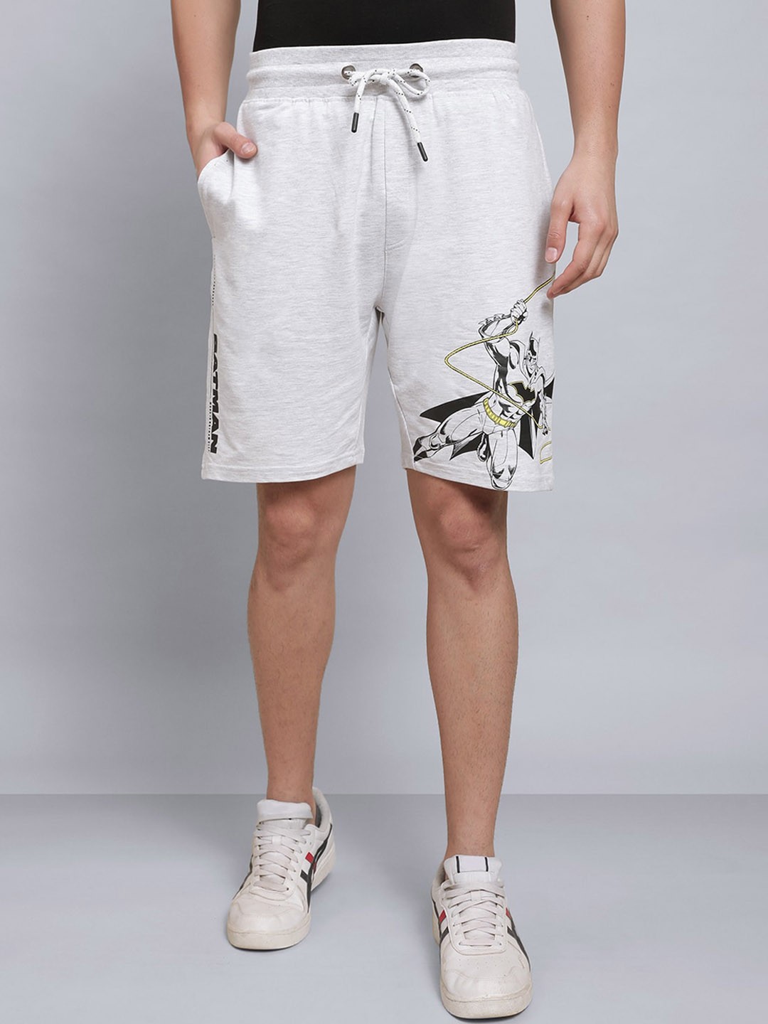 

Free Authority Men Batman Printed Mid-Rise Shorts, Grey