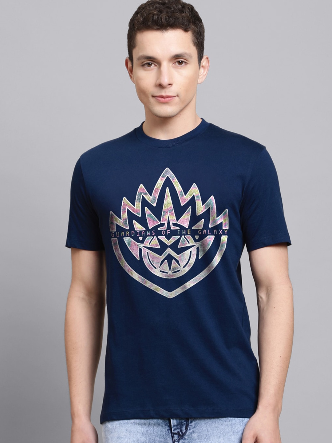 

Free Authority Guardians Of The Galaxy Vol. 3 Printed Pure Cotton T-Shirt, Navy blue
