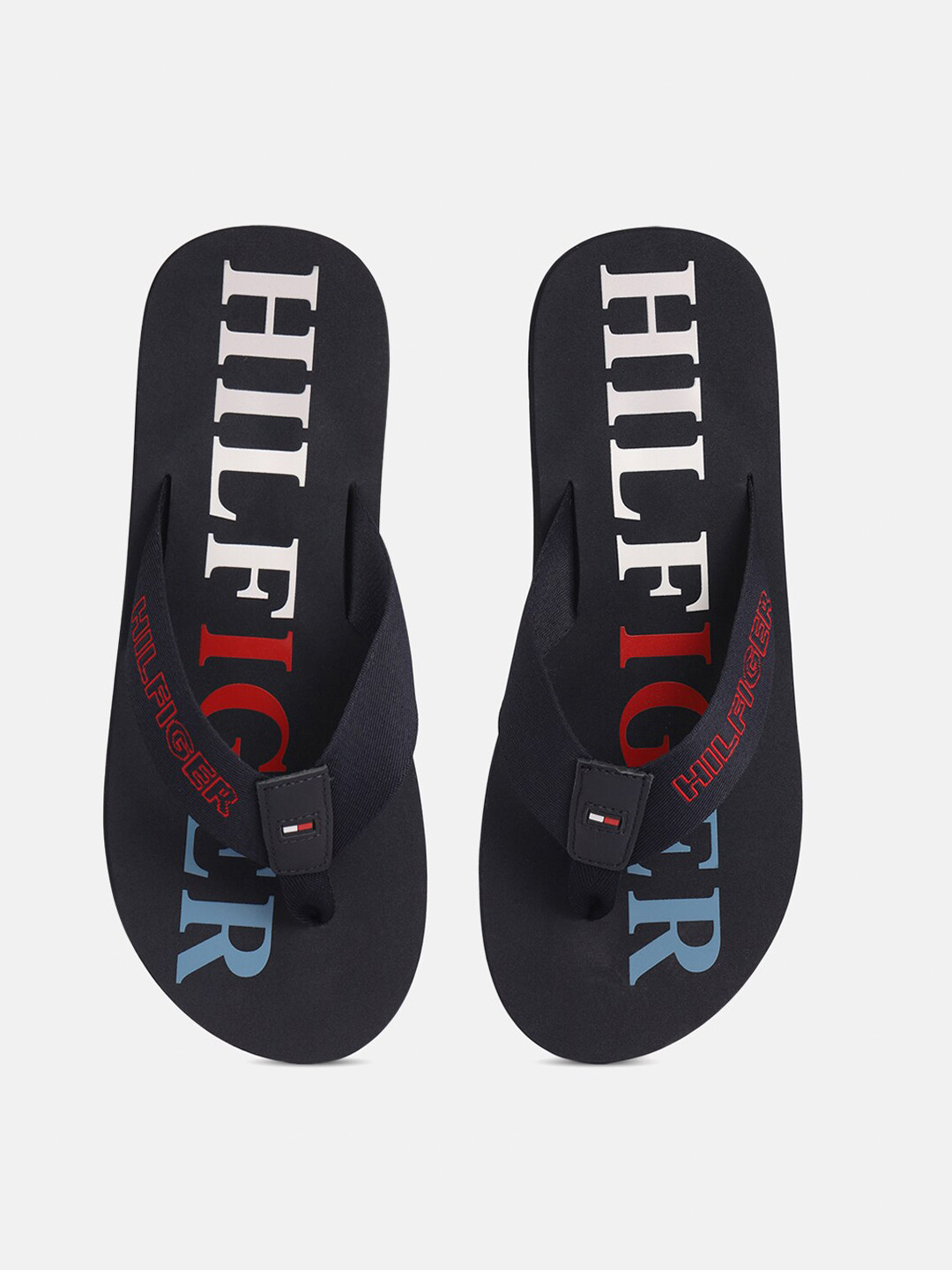 

Tommy Hilfiger Men Printed Fabric Thong Flip-Flops, Navy blue