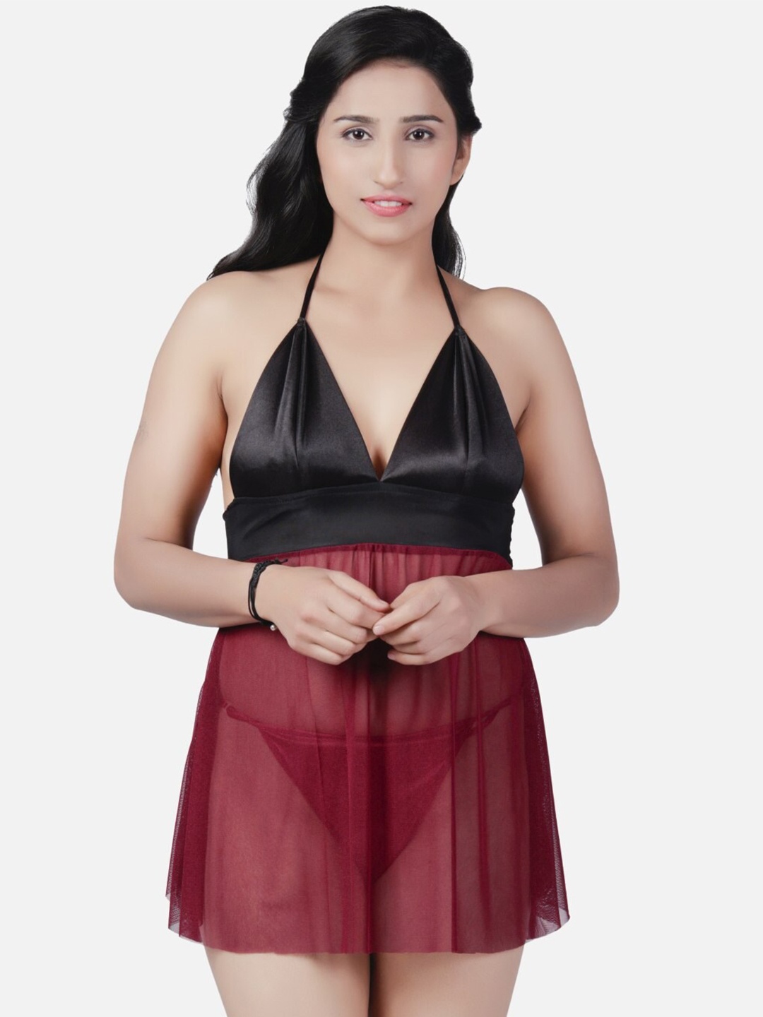 

Klamotten Halter Neck Baby Doll, Black