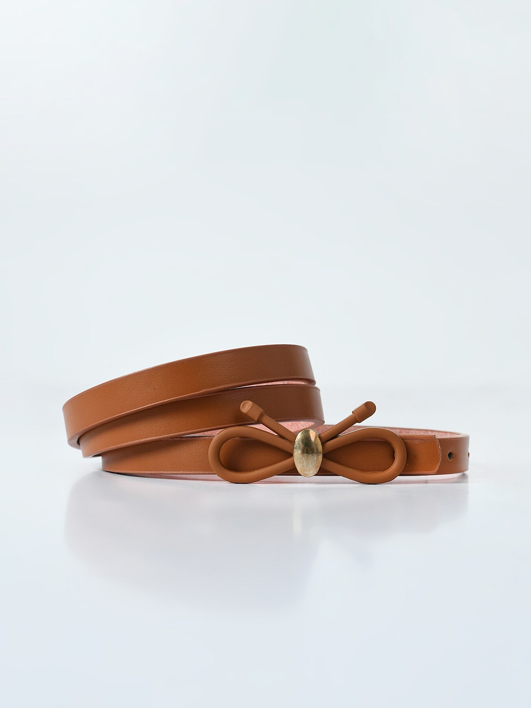 

DressBerry Women Push Pin Slim Belt, Tan