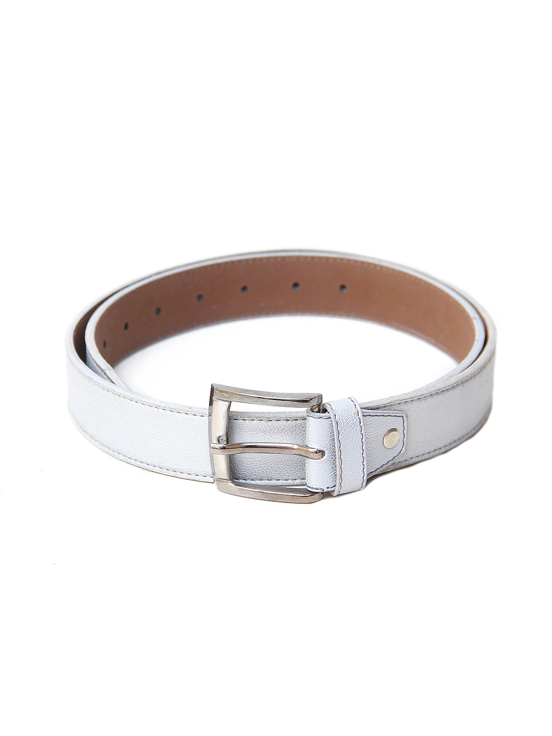 

Calvadoss Boys Solid Casual Belt, Silver