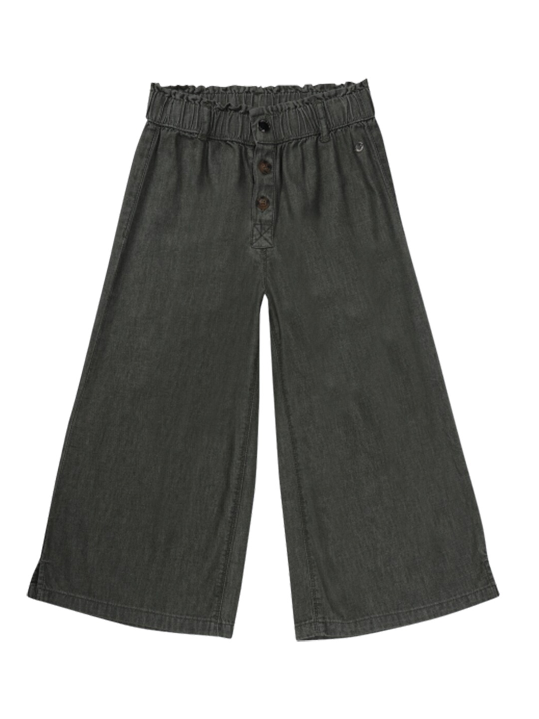 

Gini and Jony Girls Mid Rise Plain Oversized Denim Culottes, Olive