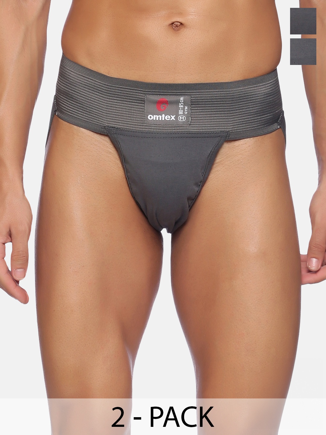 

Omtex Men Pack Of 2 Cotton Basic Briefs, Grey