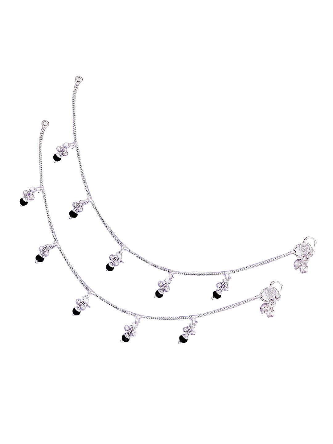 

RUHI COLLECTION Set Of 4 Silver-Plated Beaded Anklets