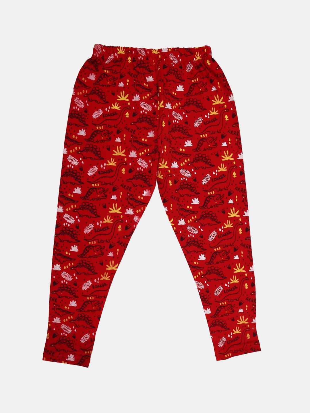 

V-Mart Girls Printed Cotton Lycra Ankle-Length Leggings, Red