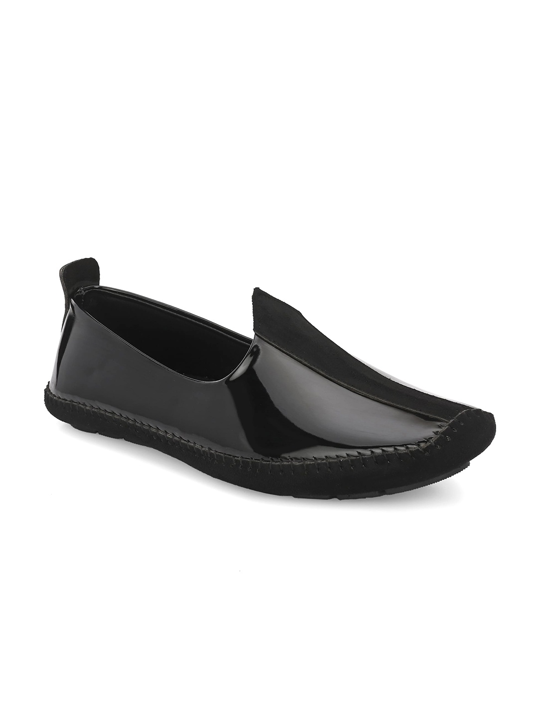 

MENGLER Men Round Toe Mojaris, Black