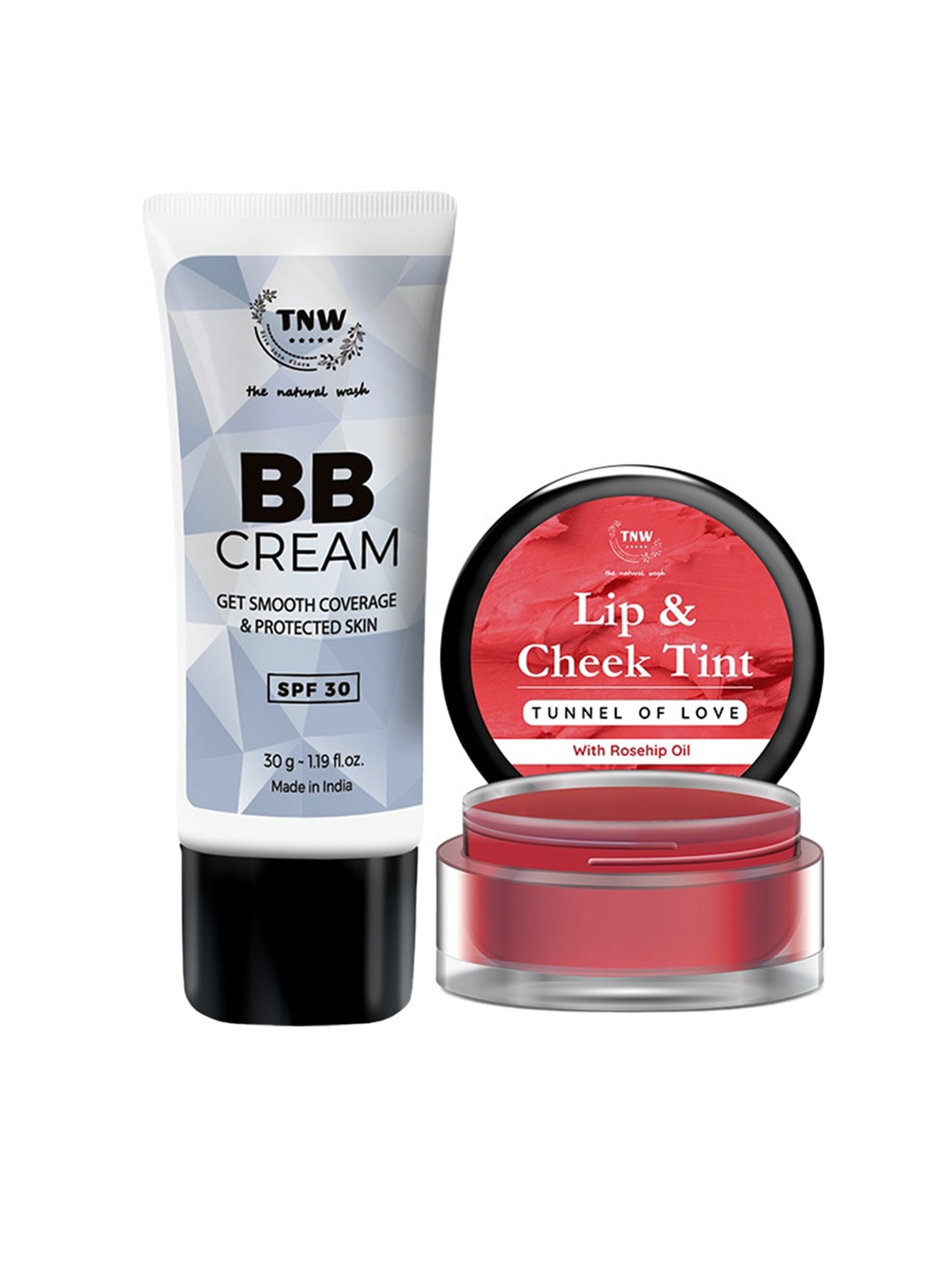 

TNW the natural wash BB Cream - Medium Shade with Tunnel Of Love Lip & Chick Tint, Beige