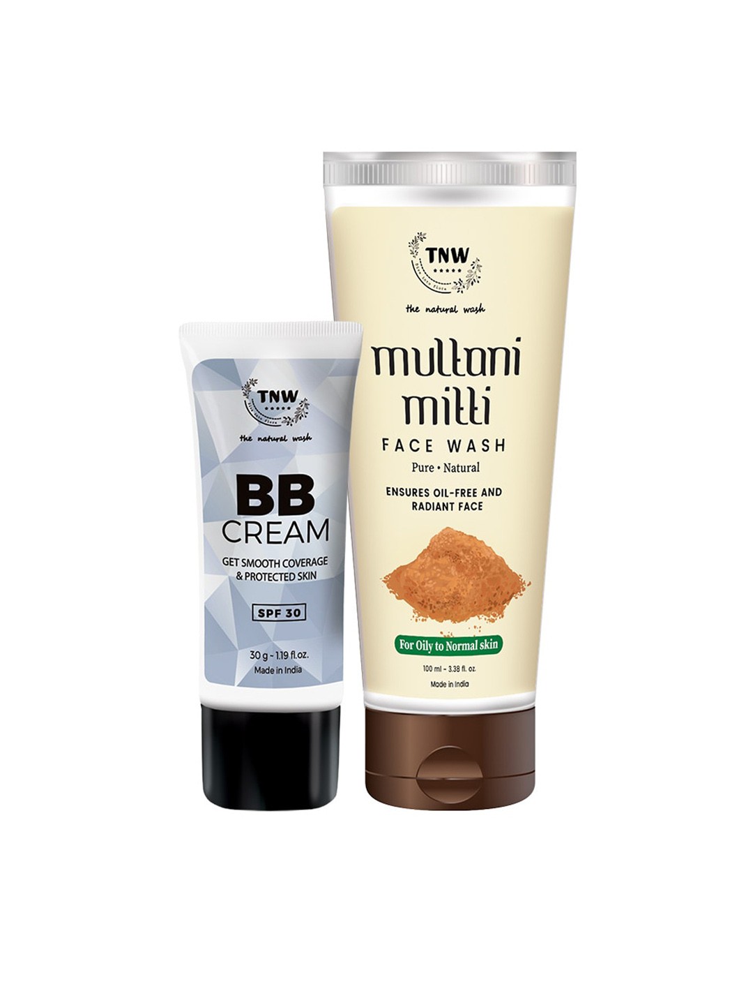 

TNW the natural wash Set of BB Cream - Medium Shade & Multani Mitti Face Wash, Beige