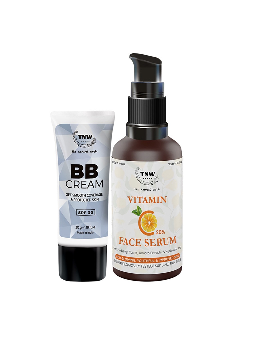 

TNW the natural wash Set of BB Cream - Medium & Vitamin C Face Serum, Beige