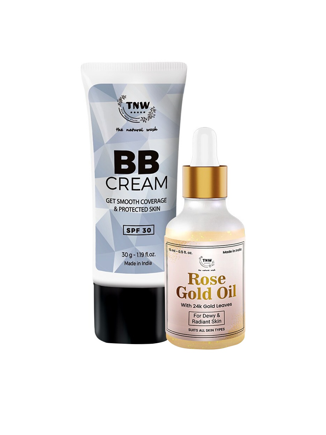 

TNW the natural wash Set Of BB Cream & Rose Gold Oil - 30ML+15ml, Beige