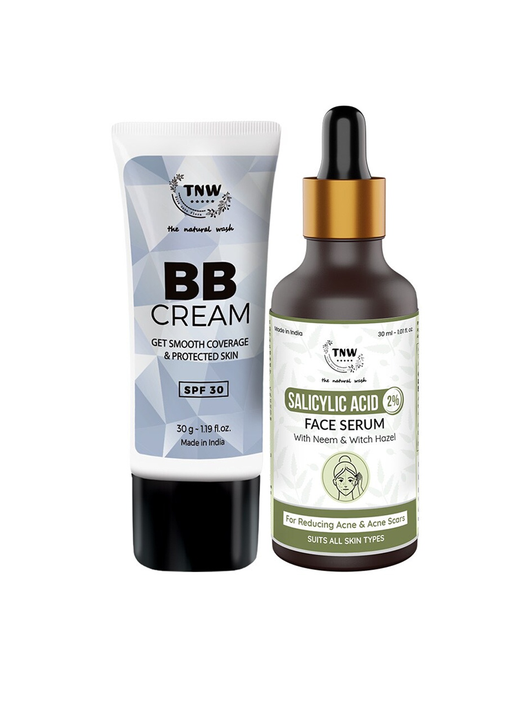 

TNW the natural wash BB Cream - Medium Shade with Salicylic Acid Face Serum, Beige