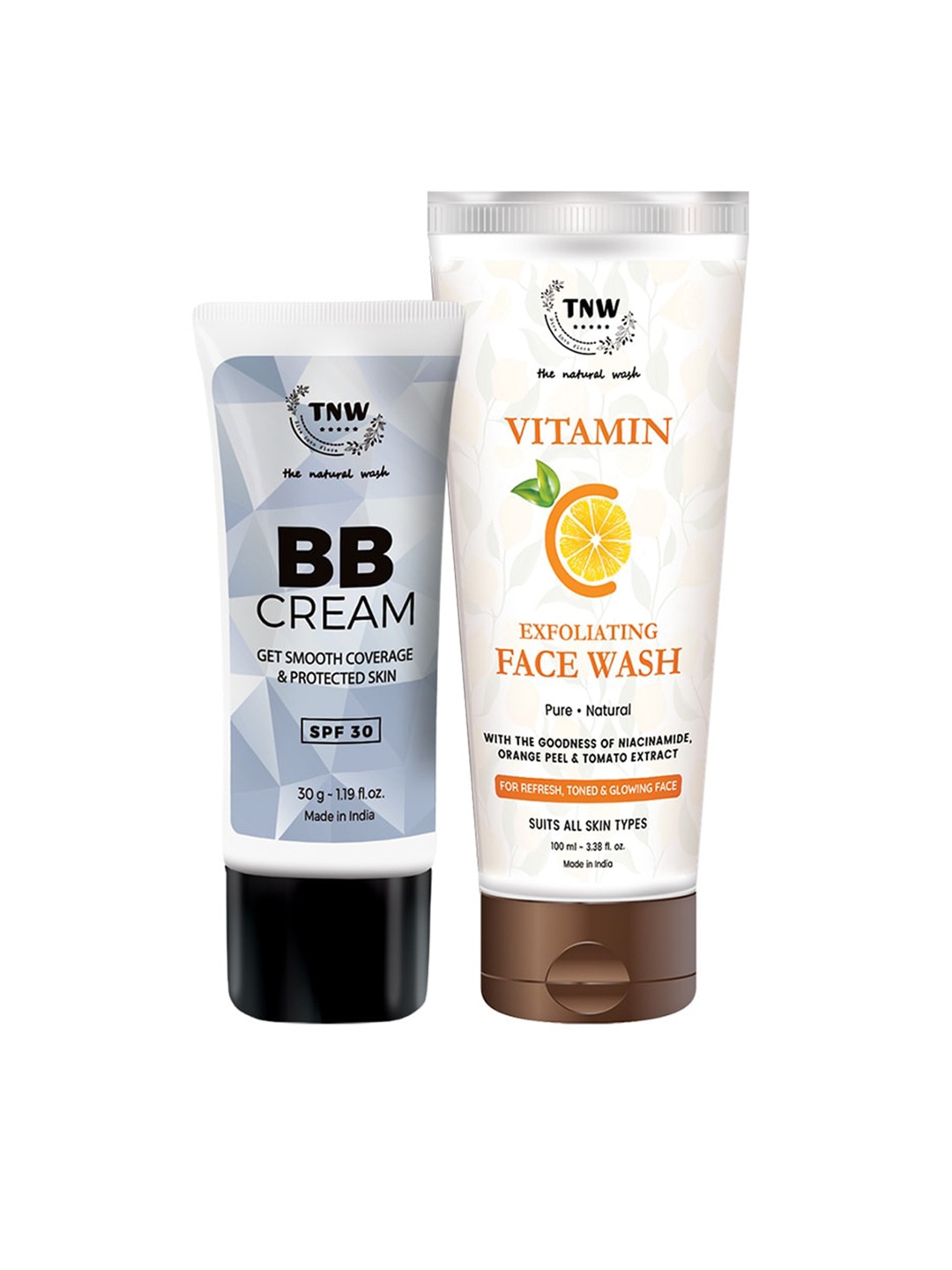 

TNW the natural wash Set Of BB Cream - Medium Shade & Vitamin C Face Wash, Beige