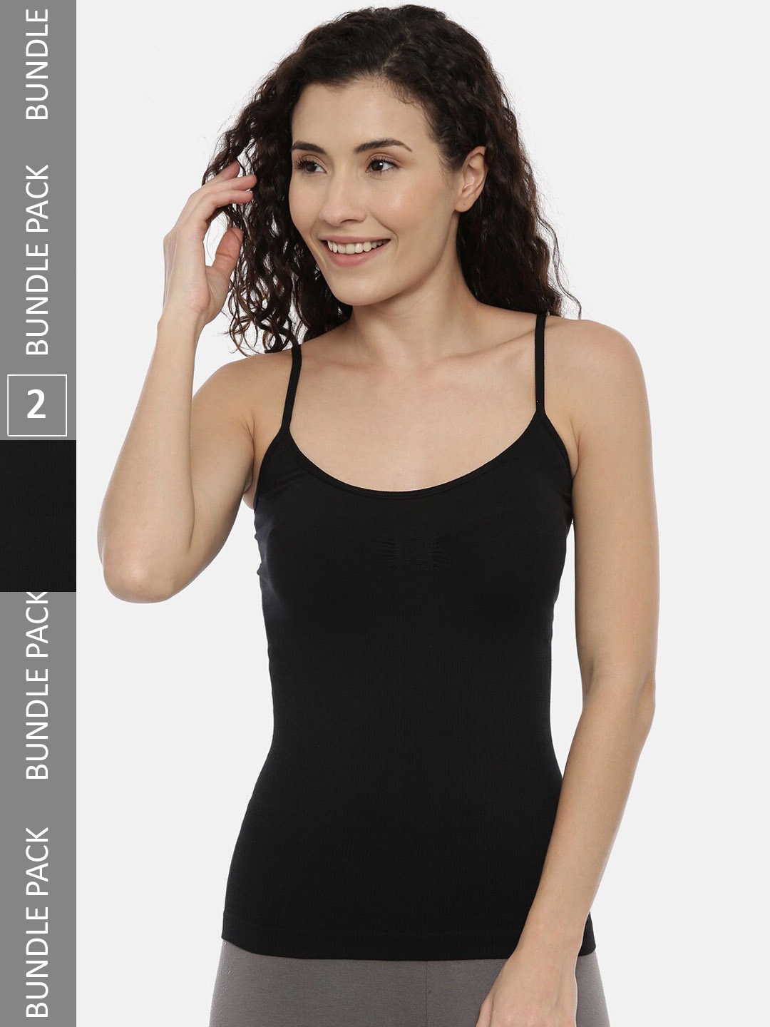 

GOLDSTROMS Pack Of 2 Seamless Cotton Camisoles, Black