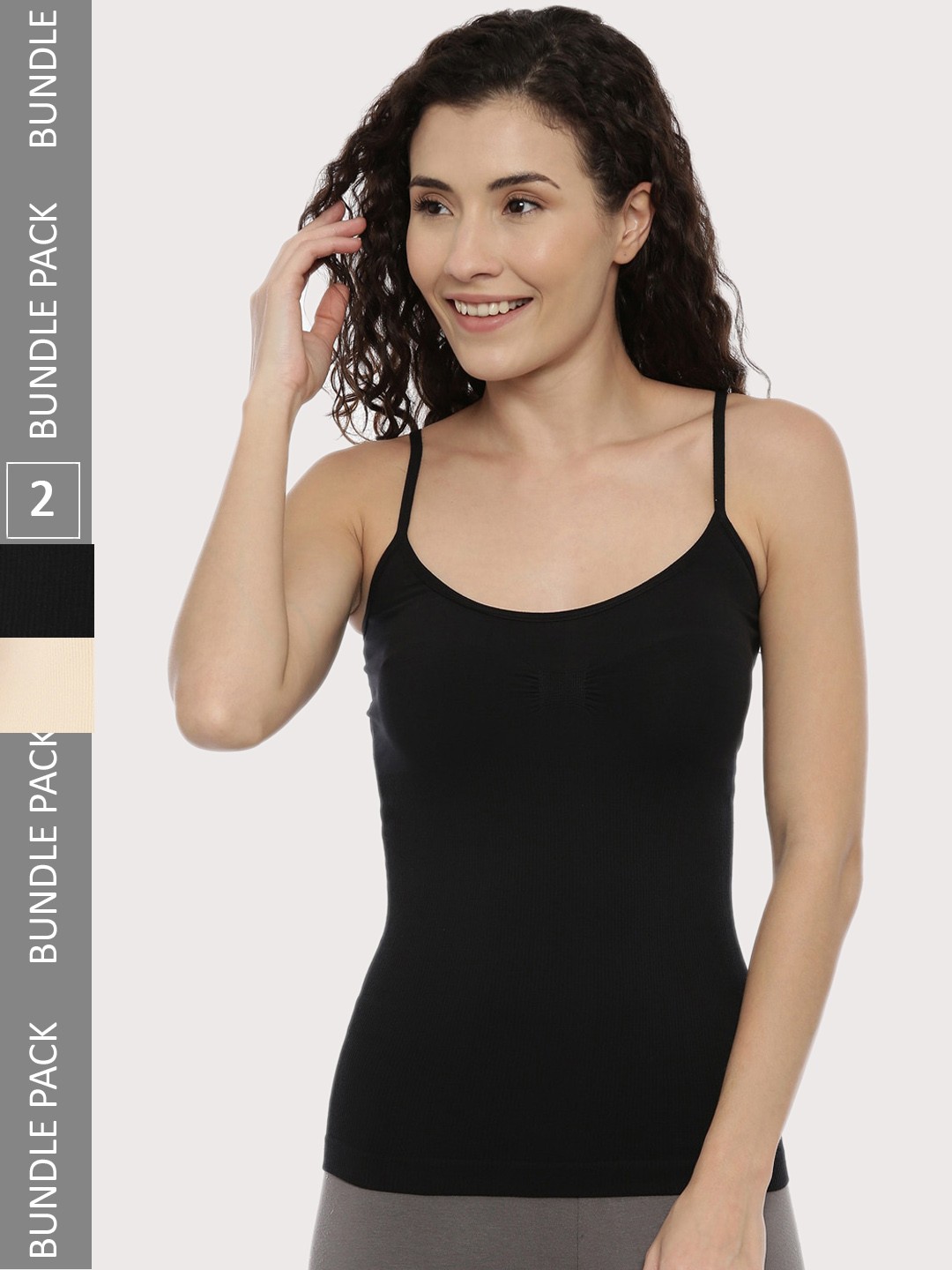 

GOLDSTROMS Pack Of 2 Seamless Cotton Camisoles, Beige