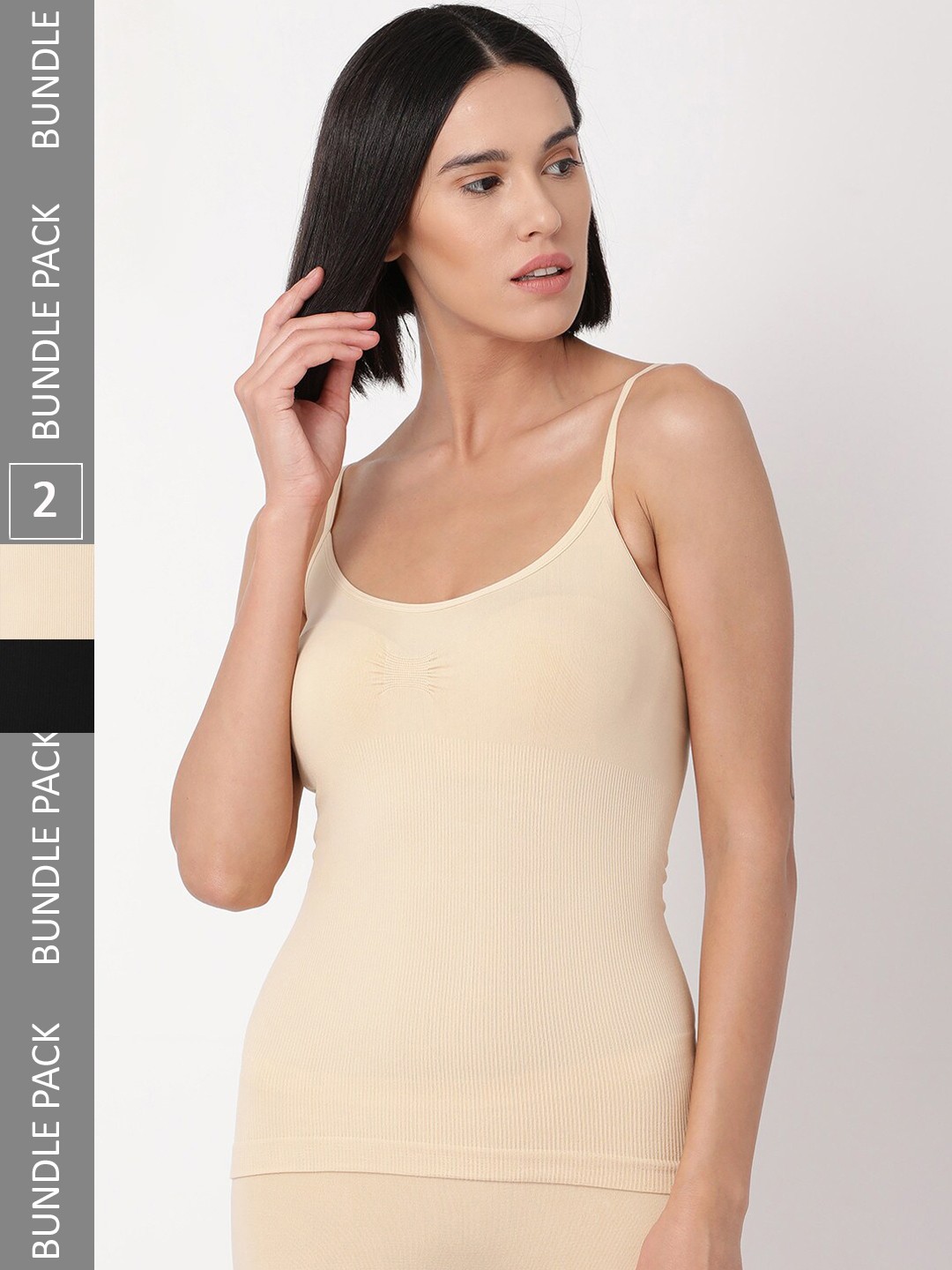 

GOLDSTROMS Pack Of 2 Non-Padded Seamless Cotton Camisoles, Beige