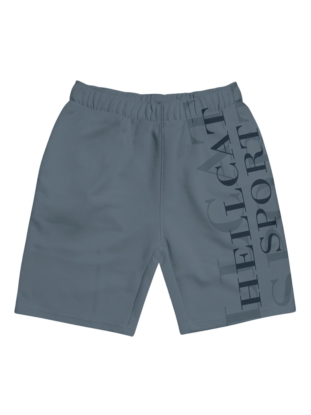 

HELLCAT Girls Typographic Printed Mid-Rise Cotton Shorts, Grey