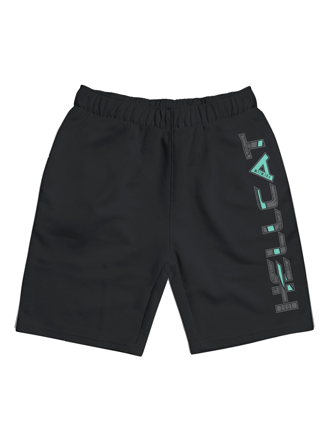 

HELLCAT Girls Typographic Printed Mid-Rise Cotton Shorts, Black