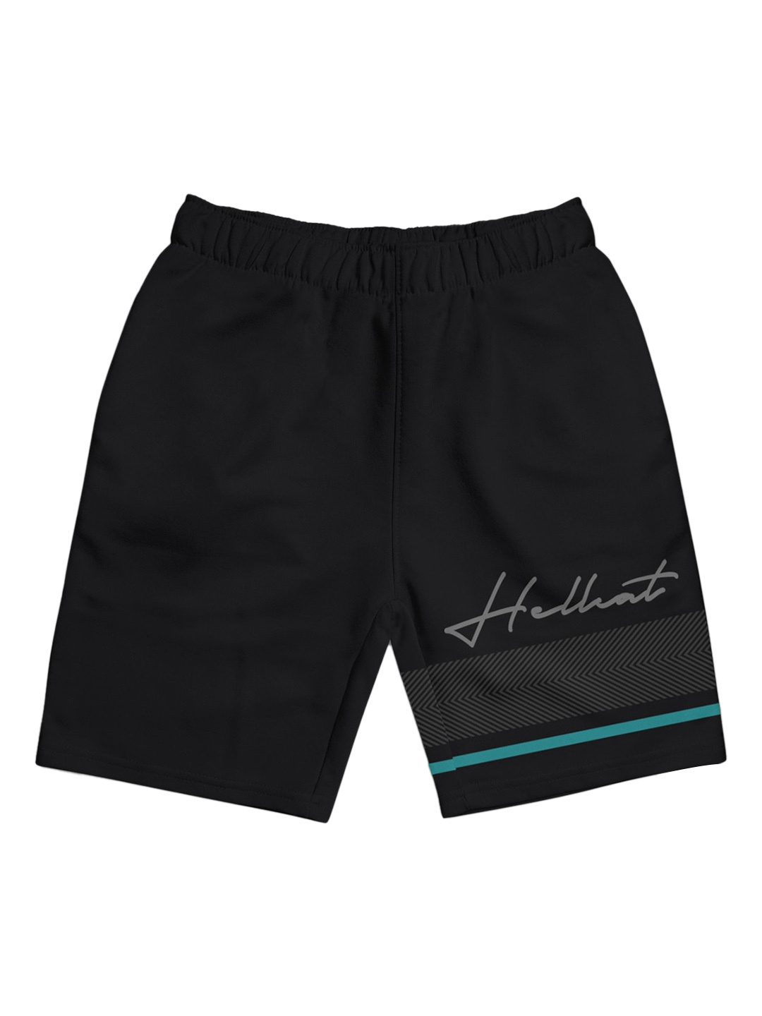 

HELLCAT Girls Typographic Printed Mid-Rise Cotton Shorts, Black