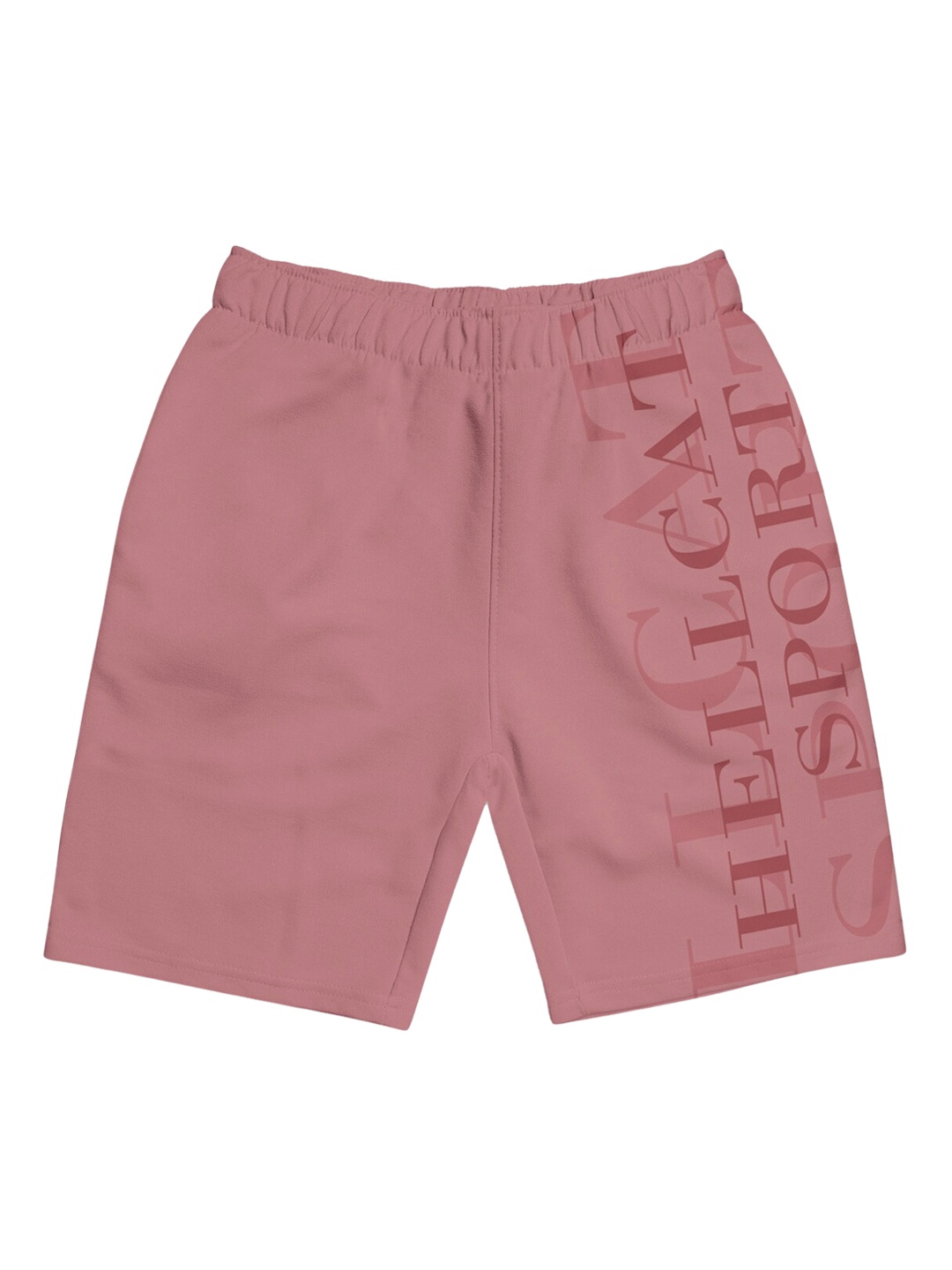 

HELLCAT Girls Typographic Printed Mid-Rise Cotton Shorts, Pink