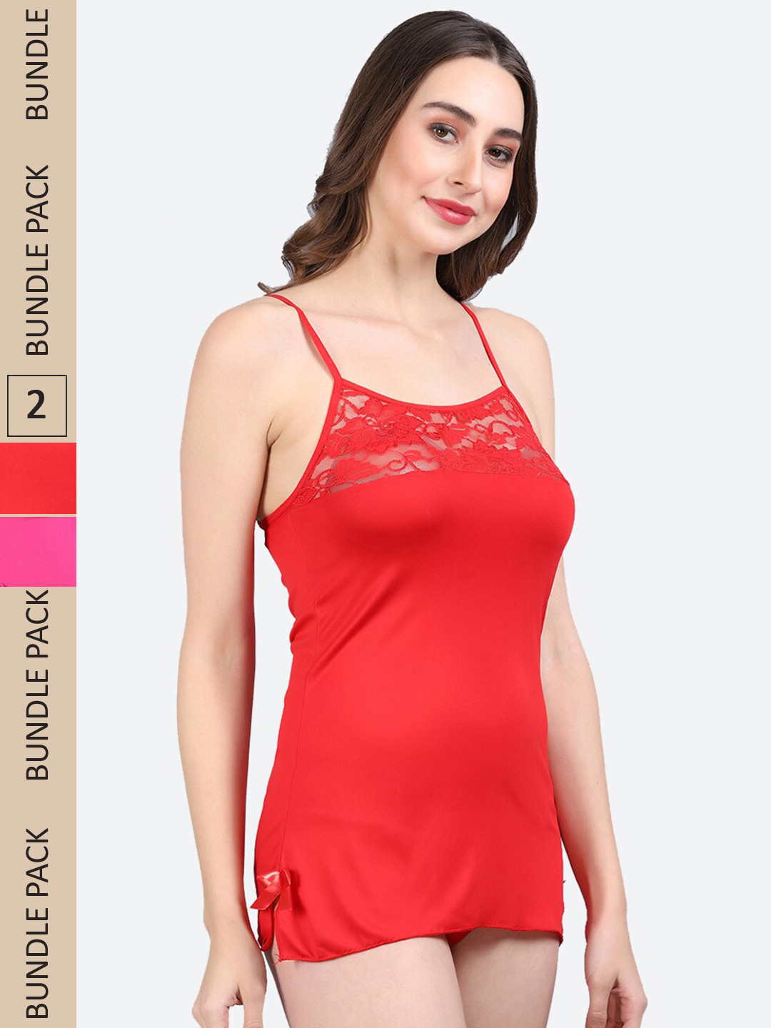 

Fleurt Pack of 2 Shoulder Straps Baby Doll, Red