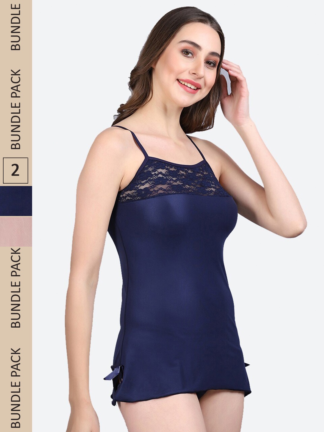 

Fleurt Pack Of 2 Shoulder Straps Baby Doll, Navy blue
