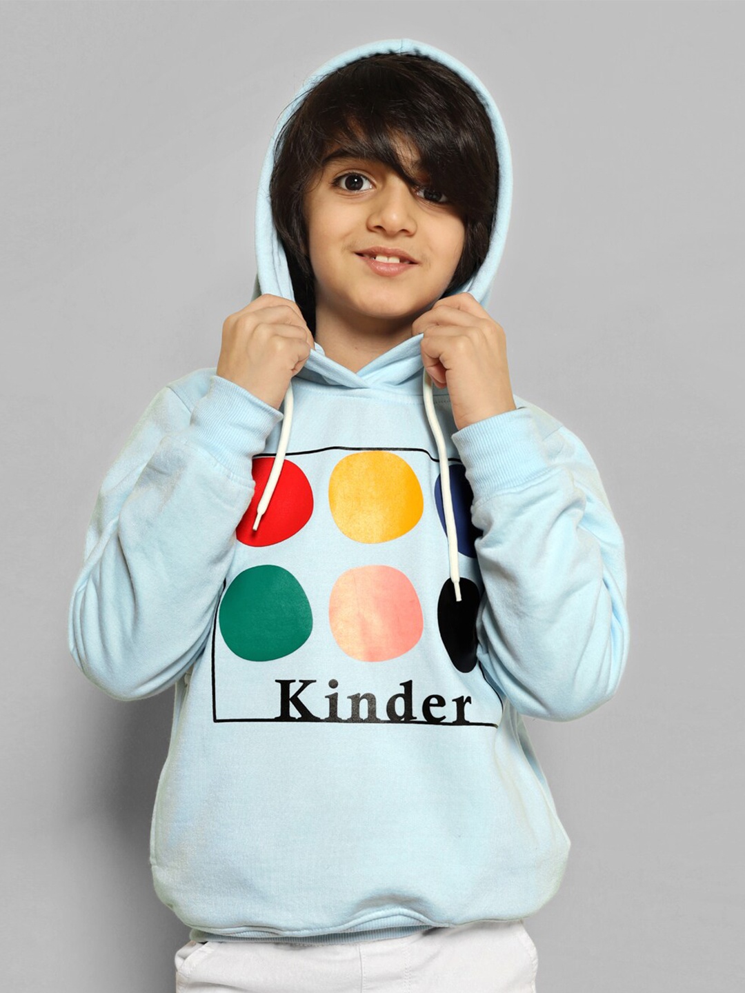 

FASHION DREAM Boys Printed Fleece Hooded Sweatshirt, Blue