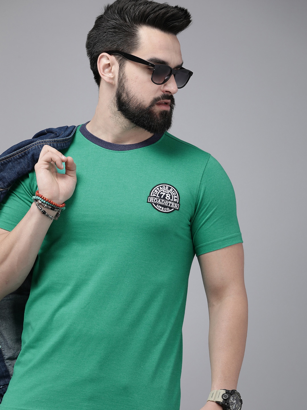 

Roadster Men Typography Printed T-shirt, Green