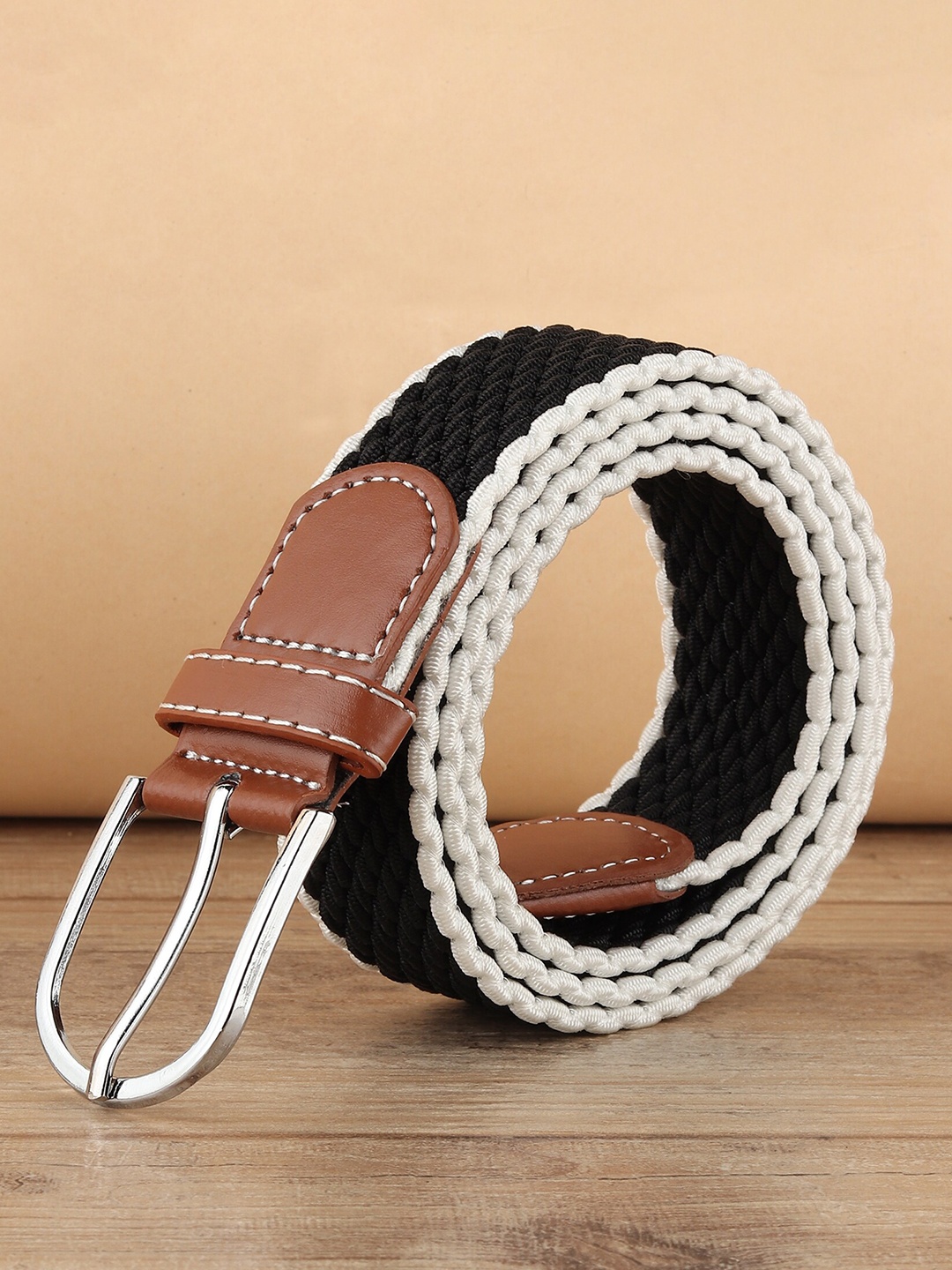 

Mast & Harbour Women Braided Reversible Stretchable Tang Belt, Black