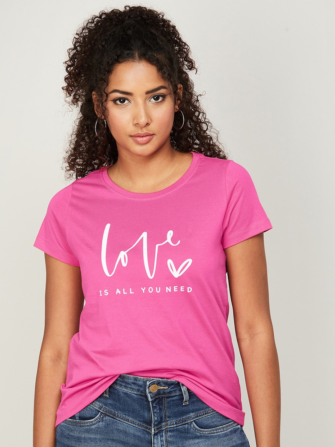 

Fame Forever by Lifestyle Printed Pure Cotton T-Shirt, Pink