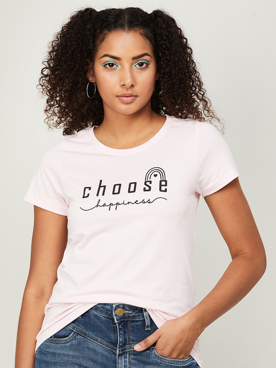 

Fame Forever by Lifestyle Pink Typography Printed Pure Cotton T-Shirt