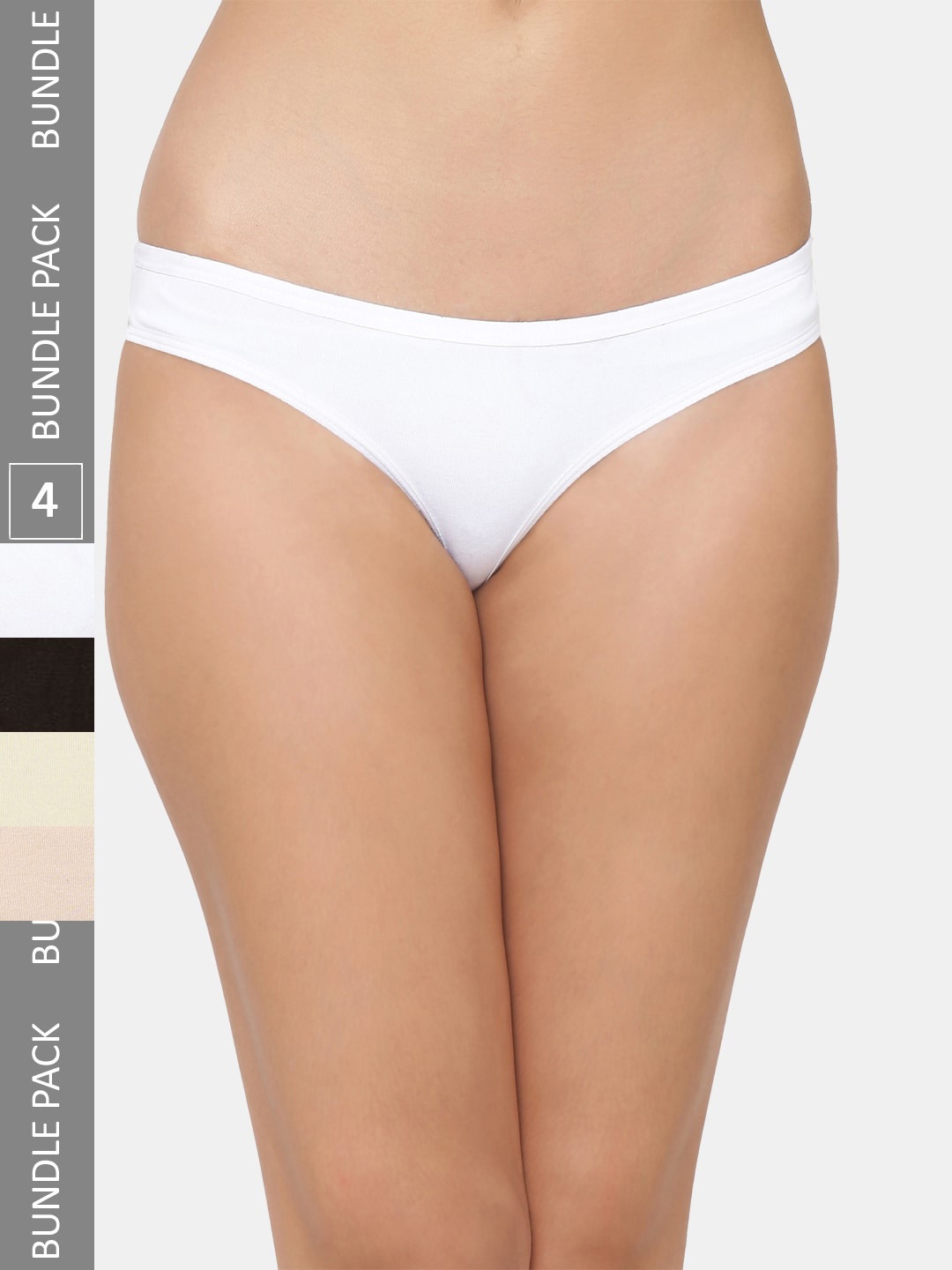 

Leading Lady Women Pack Of 3 Seamless Breathable Thong Briefs, White