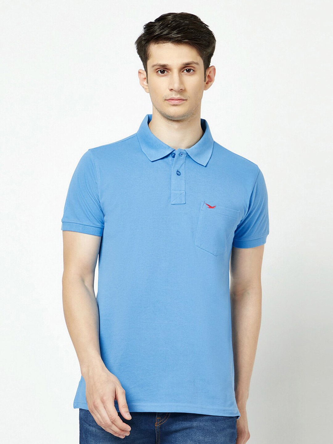 

HiFlyers Polo Collar Short Sleeves Cotton T-shirt, Blue