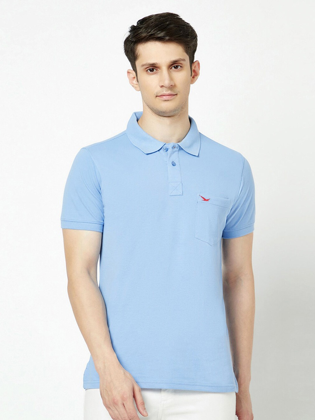 

HiFlyers Polo Collar Short Sleeves Cotton T-shirt, Blue