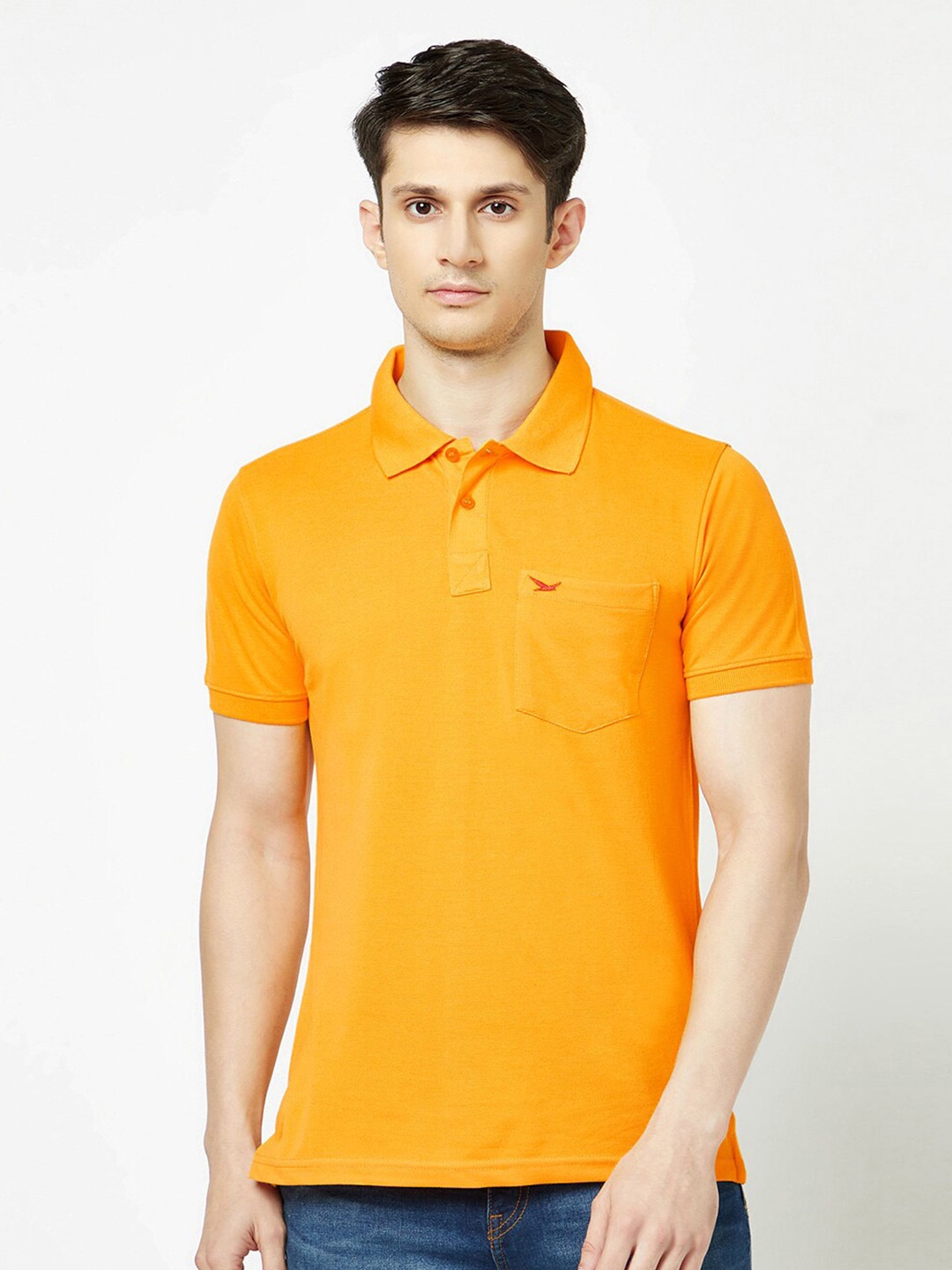 

HiFlyers Polo Collar Short Sleeves Cotton T-shirt, Mustard