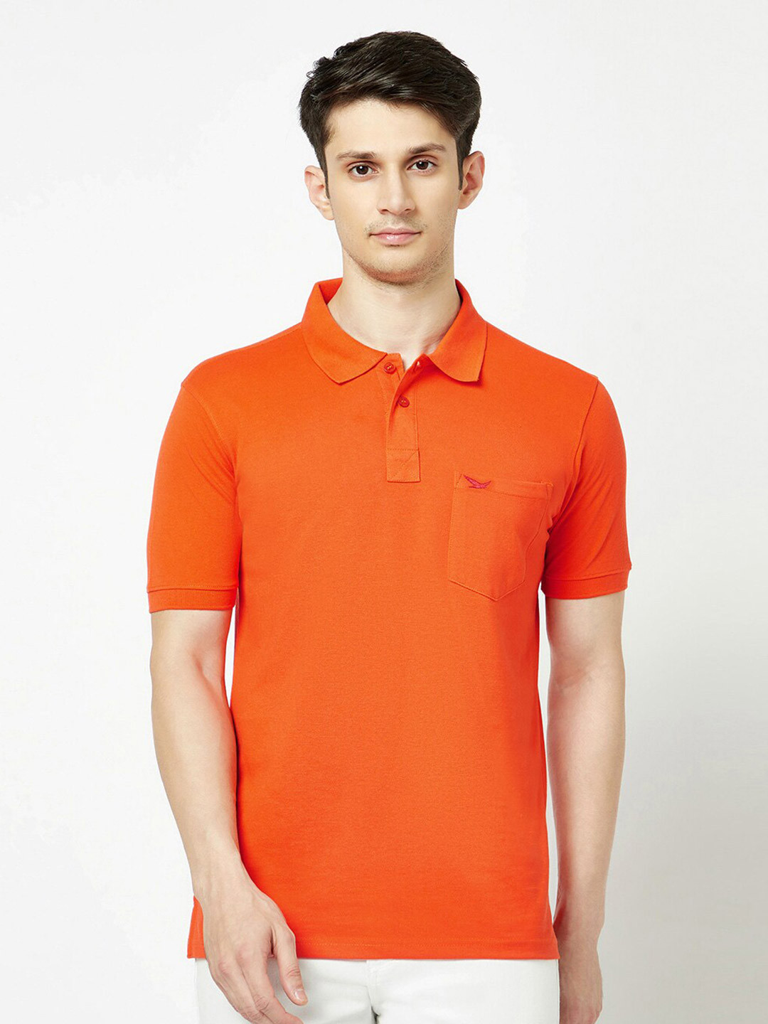

HiFlyers Polo Collar Short Sleeves Cotton T-shirt, Orange