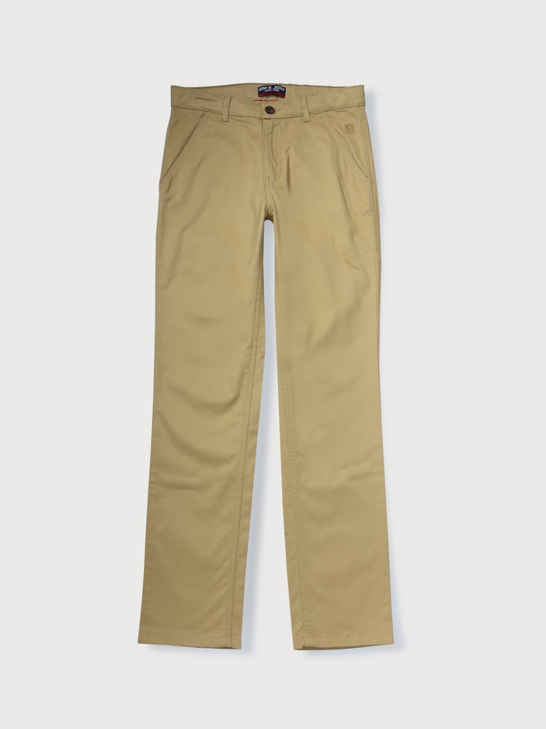 

Gini and Jony Boys Mid-Rise Cotton Chinos Trousers, Khaki