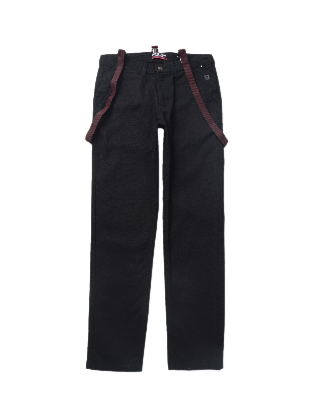 

Gini and Jony Boys Mid-Rise Cotton Trousers, Black