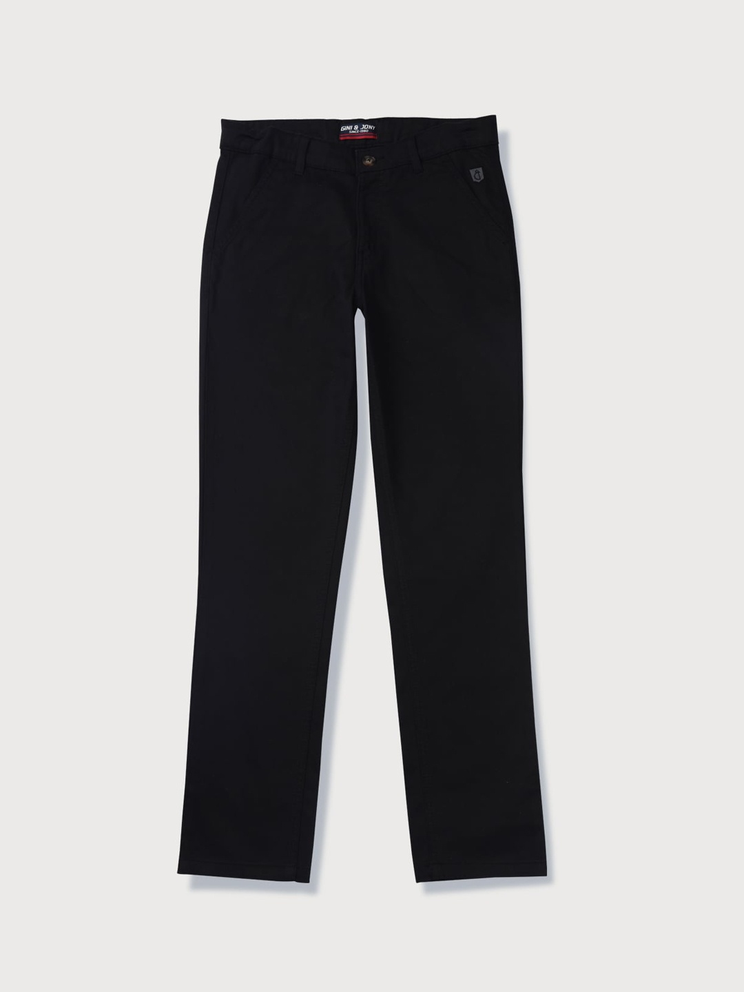 

Gini and Jony Boys Mid-Rise Cotton Chinos Trousers, Black