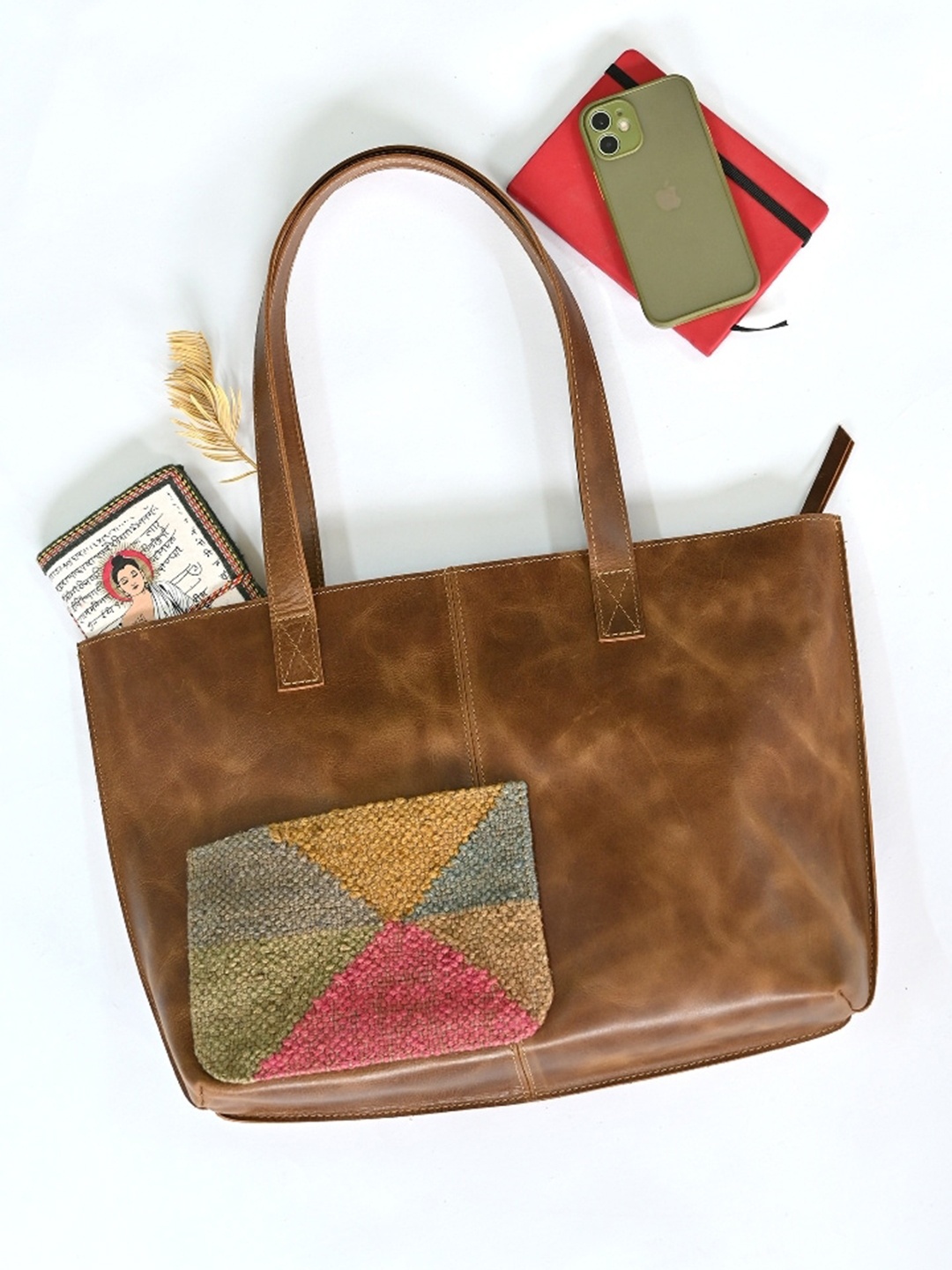 

Art Avenue Structured Leather Shoulder Bag, Brown