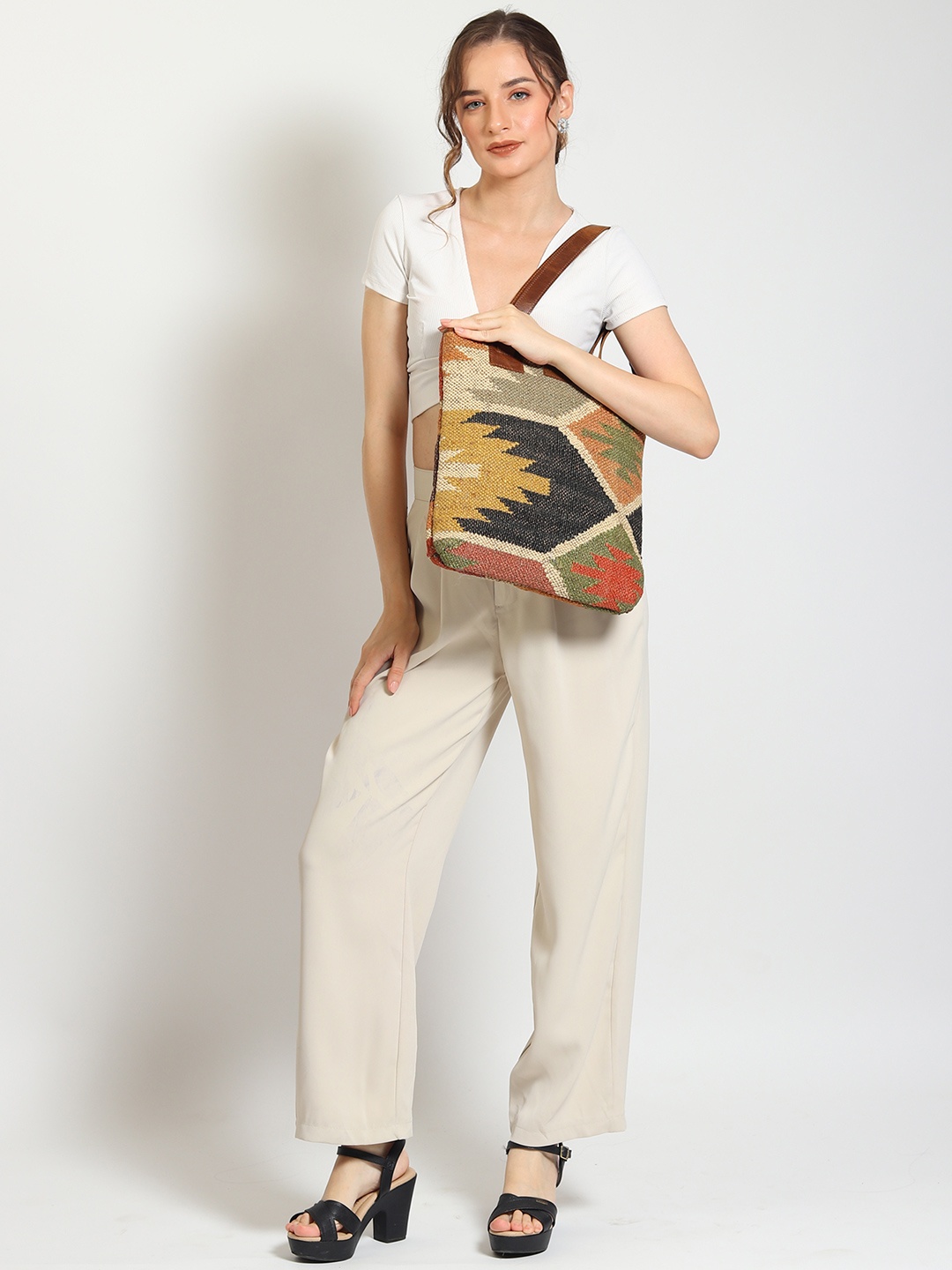 Art Avenue Leather Oversized Water Resistant Structured Tote Bag, Tan