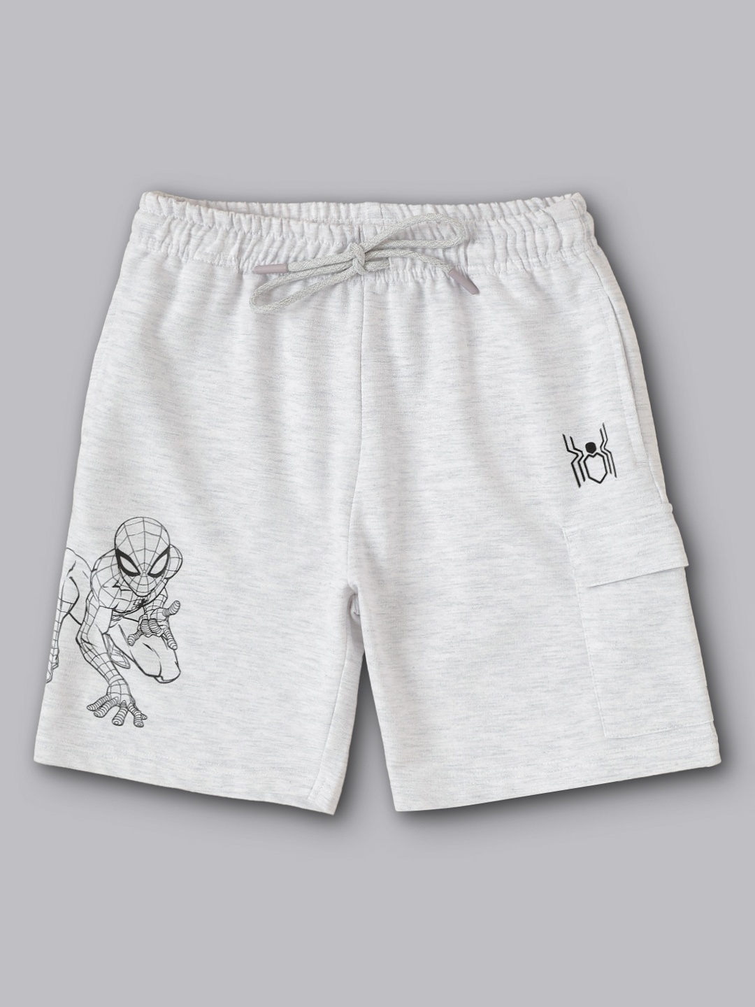 

Kids Ville Boys Spiderman Printed Pure Cotton Shorts, Grey