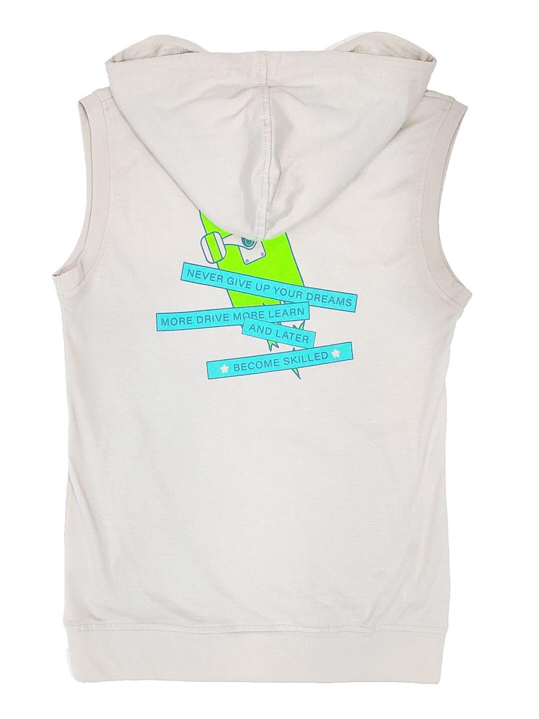 

Gini and Jony Boys Typography Printed Sleeveless Hooded T-shirt, Grey