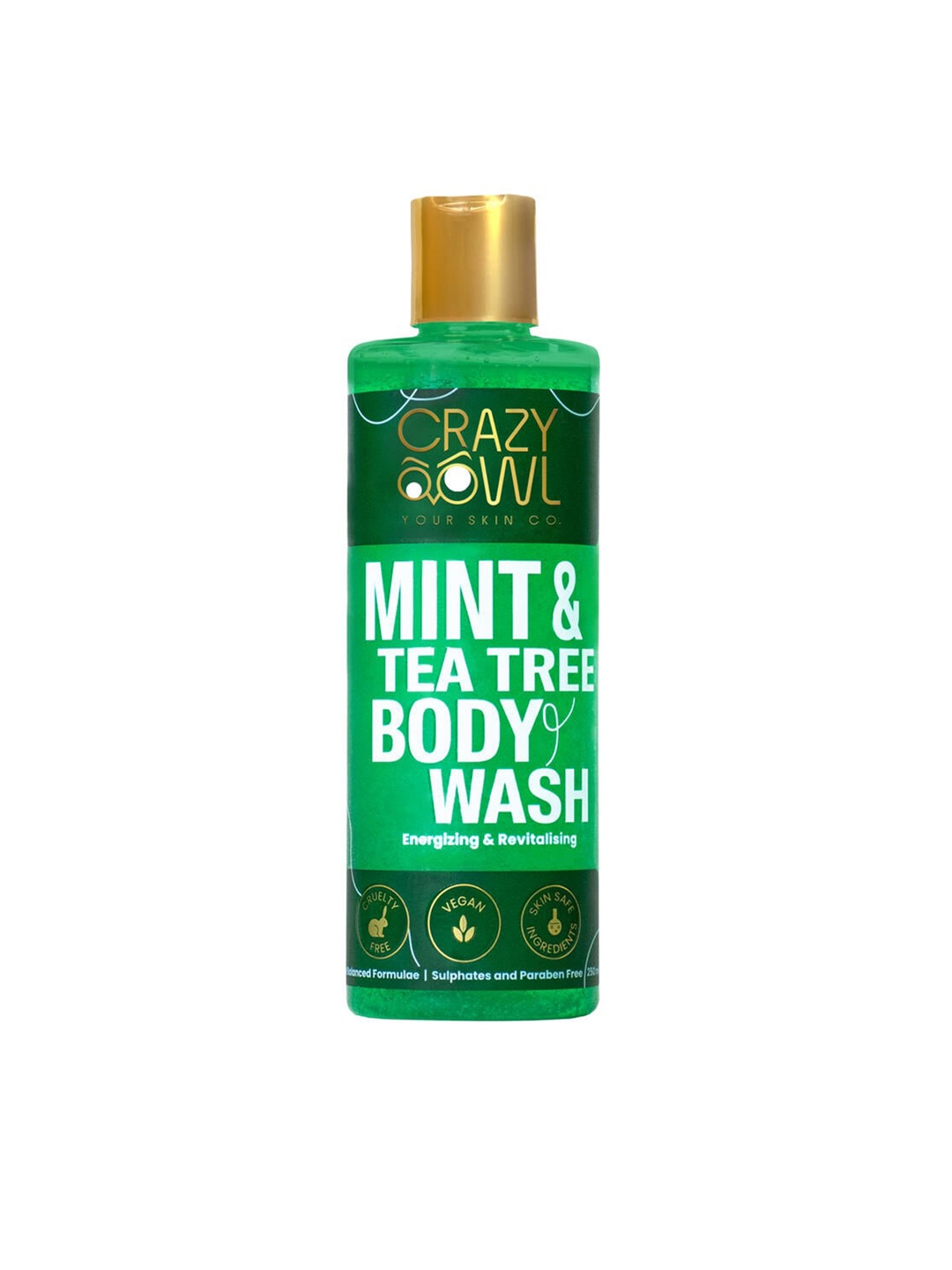 

CRAZY OWL Mint & Tea Tree Body Wash For Energizing & Revitalising 250ml, Green